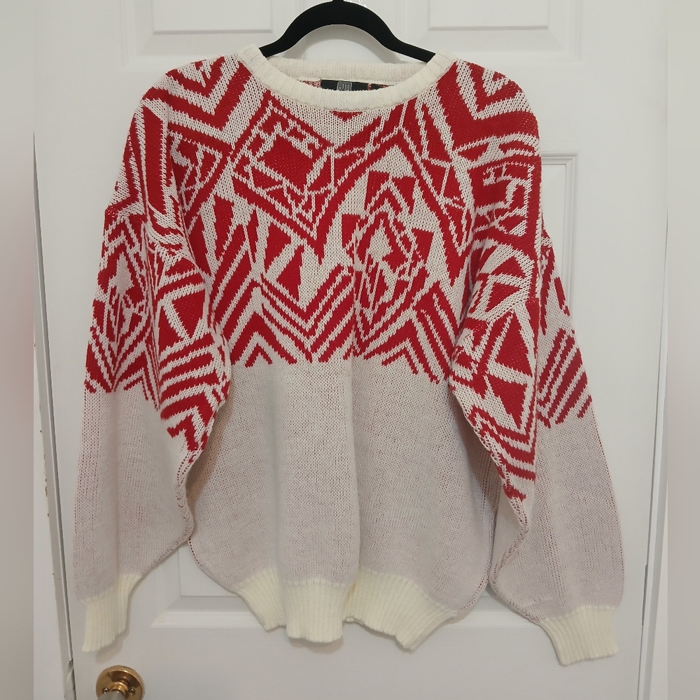 Vintage Mens 1980s/90s Jonathan Bryan Knit Pullover Print Sweater
